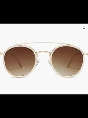 Retro Vintage Round Polarized Sunglasses - Small Double Bridge